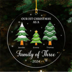A Family Of Three - Personalized Custom 3D Inflated Effect Acrylic Ornament