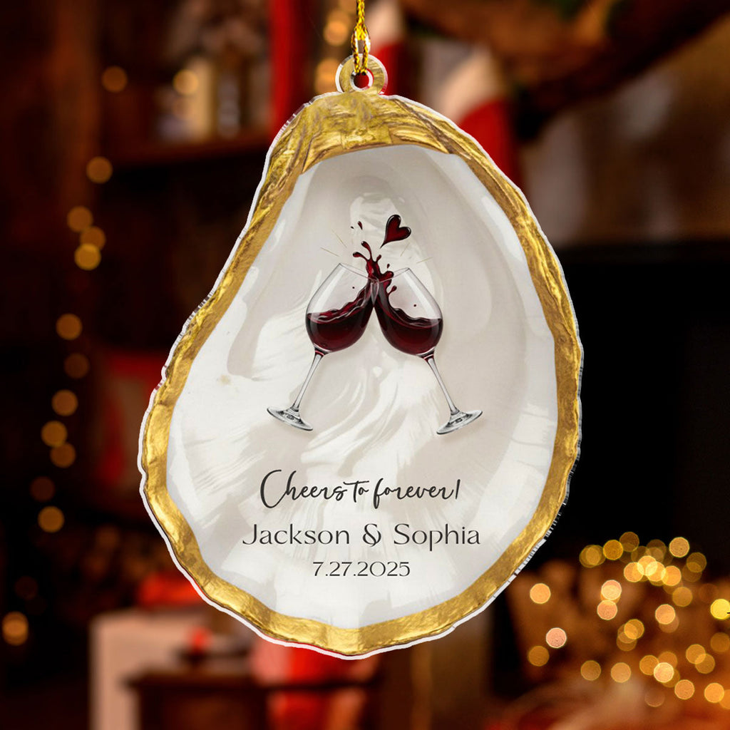 Cheers to Forever - Personalized Custom Acrylic Ornament  