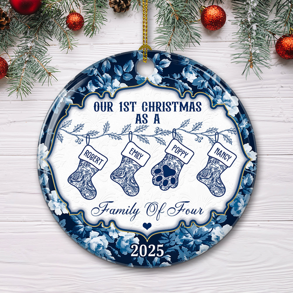 Family Christmas Stockings - Personalized Custom Ceramic Ornament
