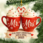 Mr And Mrs Hot Cocoa - Personalized Custom Acrylic Ornament