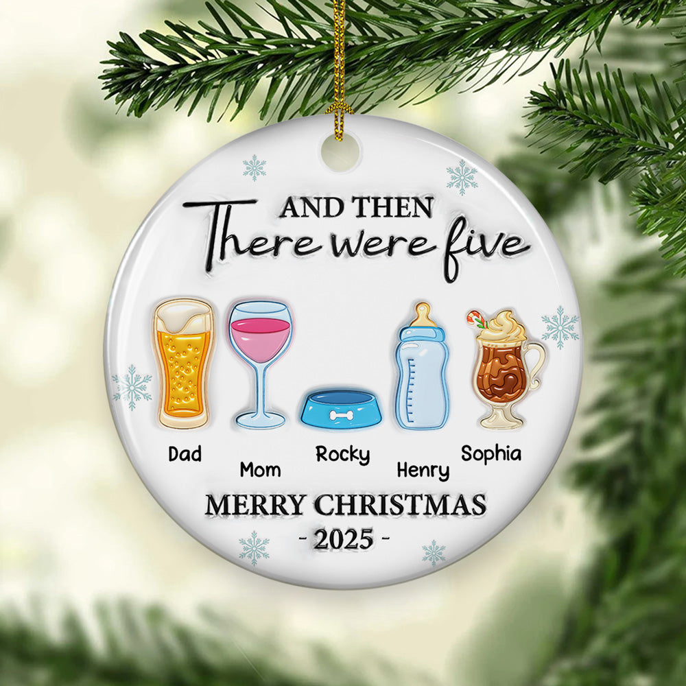 And Then There Were Four - Personalized Custom 3D Inflated Effect Ceramic Ornament