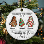 First Christmas Christmas Tree Cakes - Personalized Custom 3D Inflated Effect Ceramic Ornament