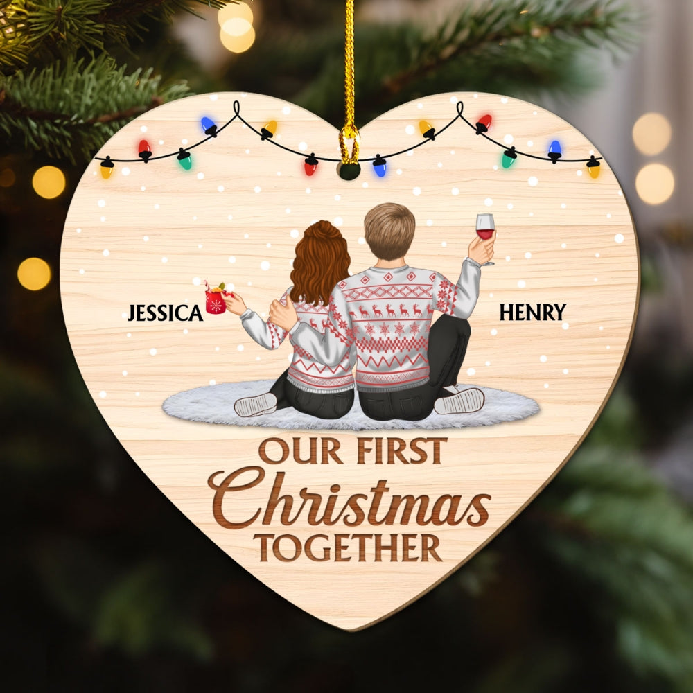 First Christmas Together - Personalized Custom Wood Ornament