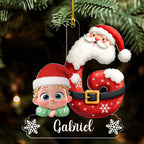 Baby And Santa - Personalized Custom Acrylic Ornament