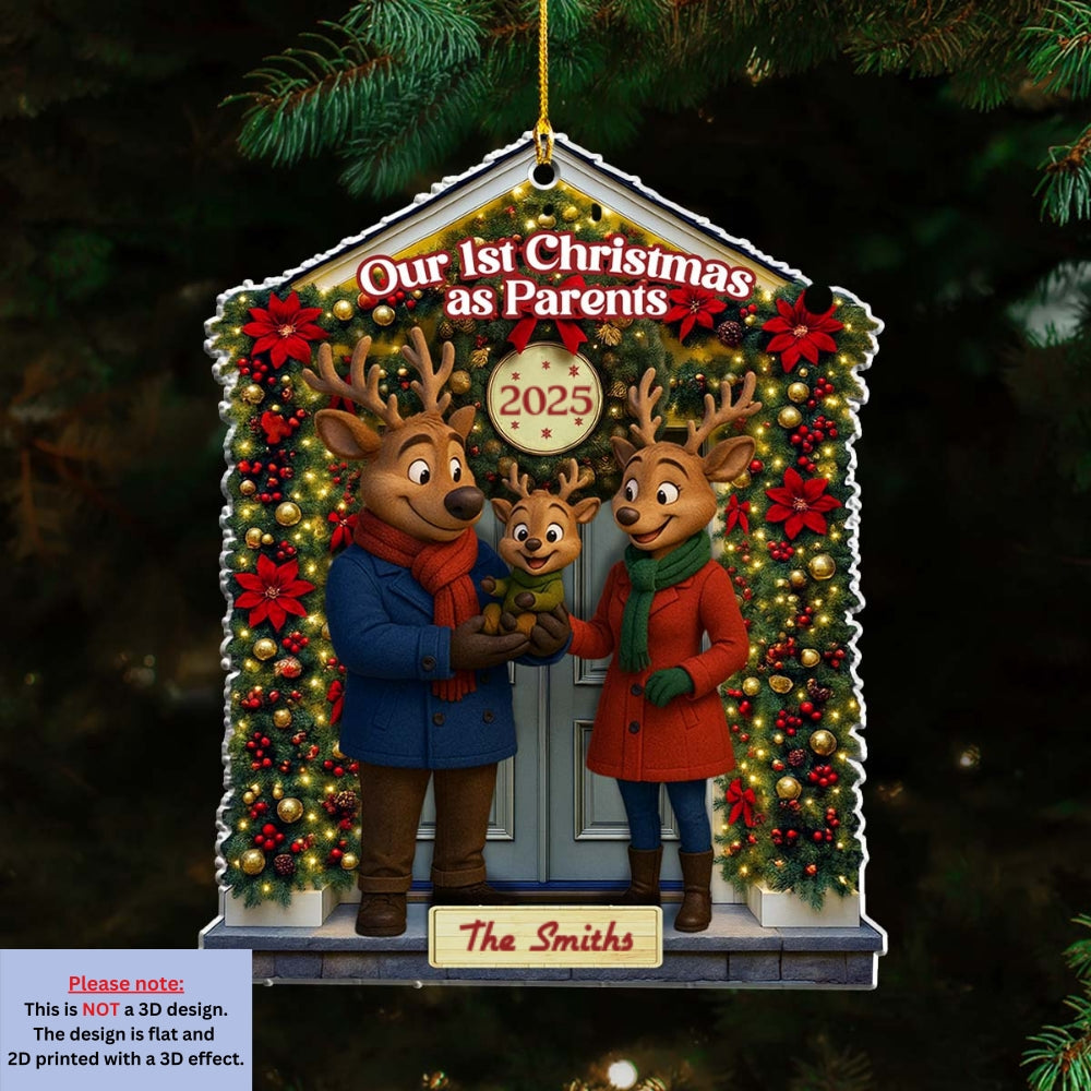 1st Christmas As Parent - Personalized Custom Acrylic Ornament