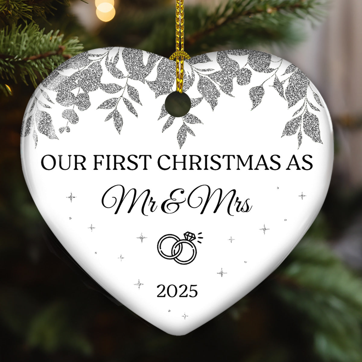 Save The Date Memory - Personalized Custom Ceramic Ornament