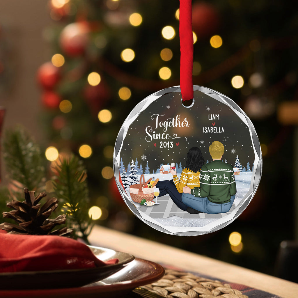 Our First Year - Personalized Custom Glass Ornament