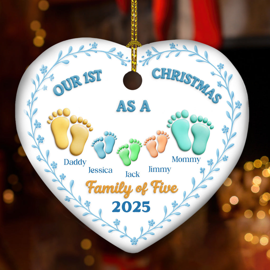 Family Of - Personalized Custom 3D Effect Ceramic Ornament
