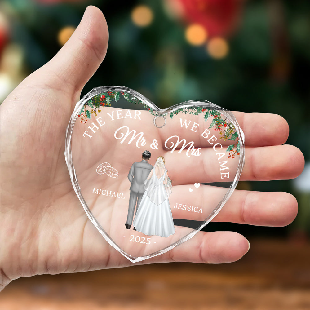 First Year As One - Personalized Custom Glass Ornament