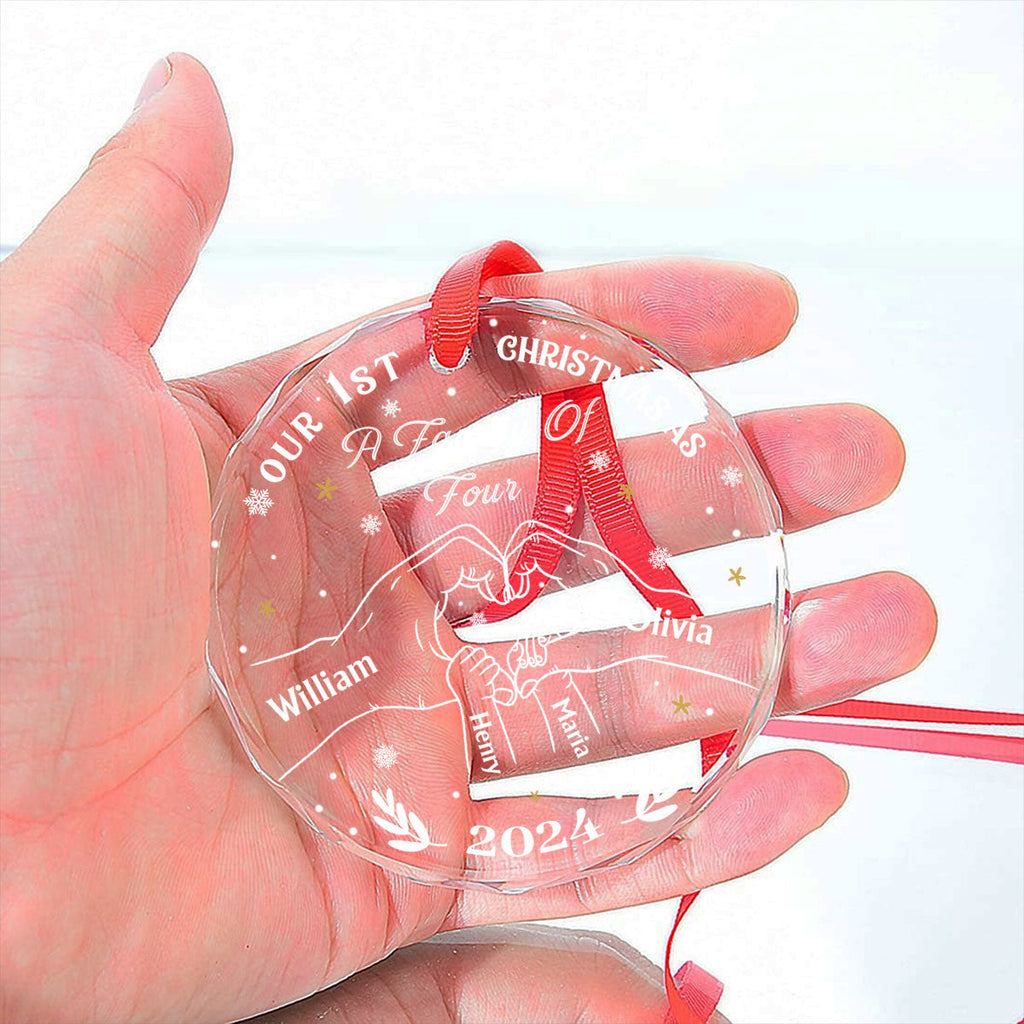 As A Family Of Three Members - Personalized Custom Glass Ornament