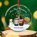 Our First Christmas Together Verson 2 - Personalized Custom Glass Ornament