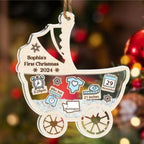 Cute Baby 1st Christmas - Personalized Custom Acrylic Shaker Ornament