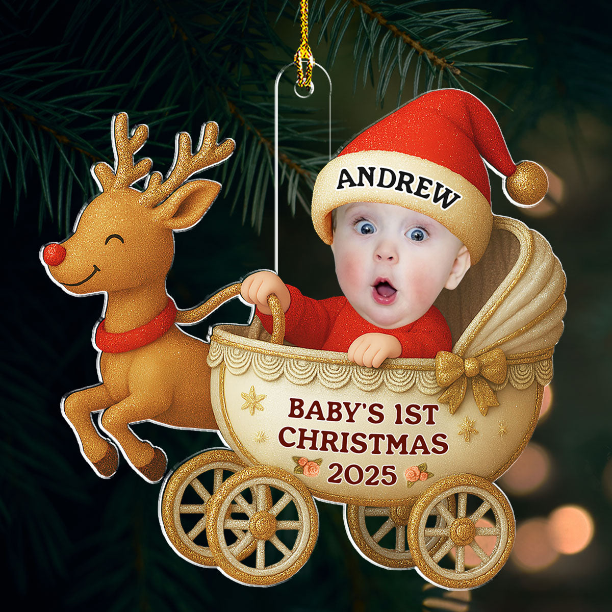 Tiny Blessing First Christmas Photo - Personalized Custom Acrylic Ornament