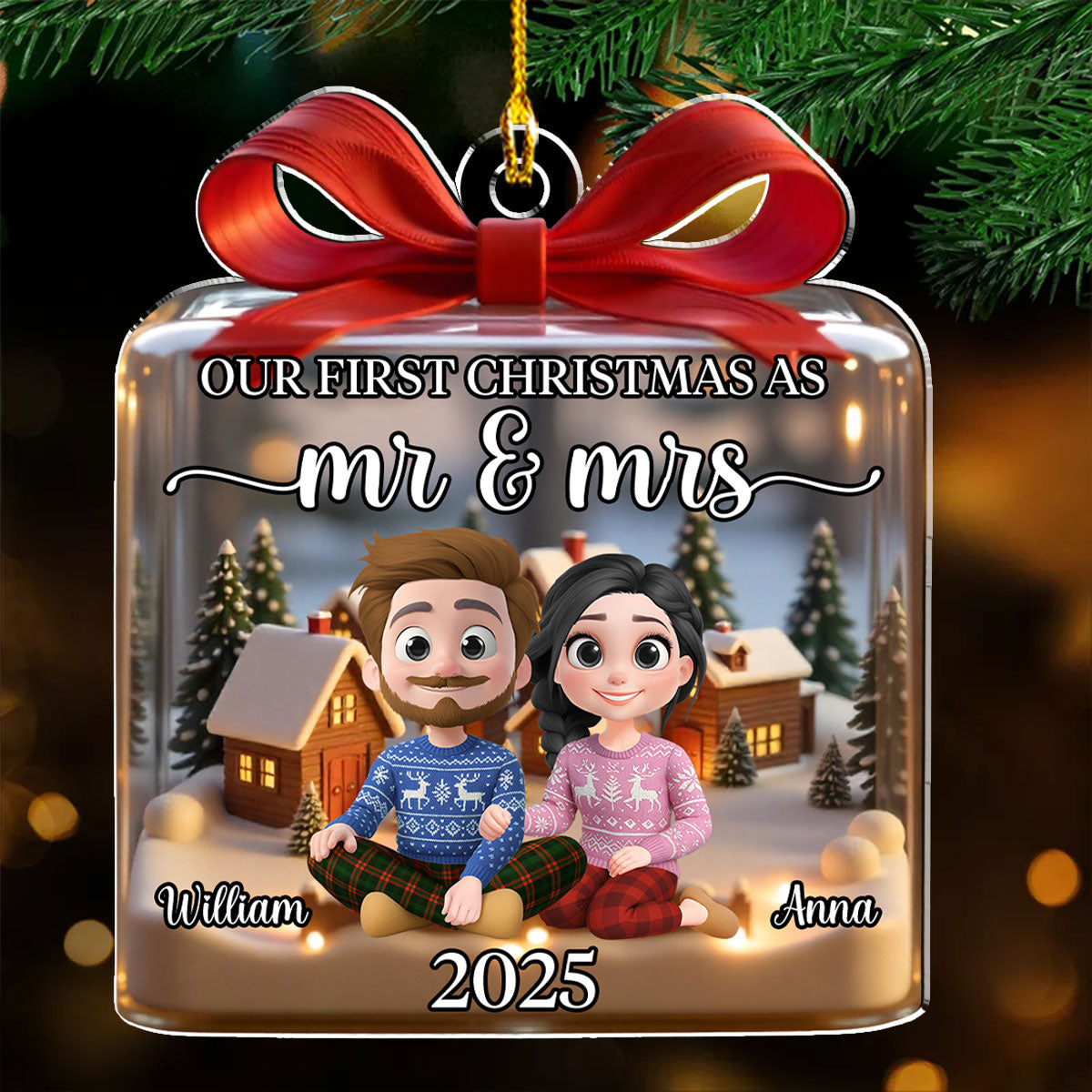 Our First Time Together - Personalized Custom 3D Effect Acrylic Ornament