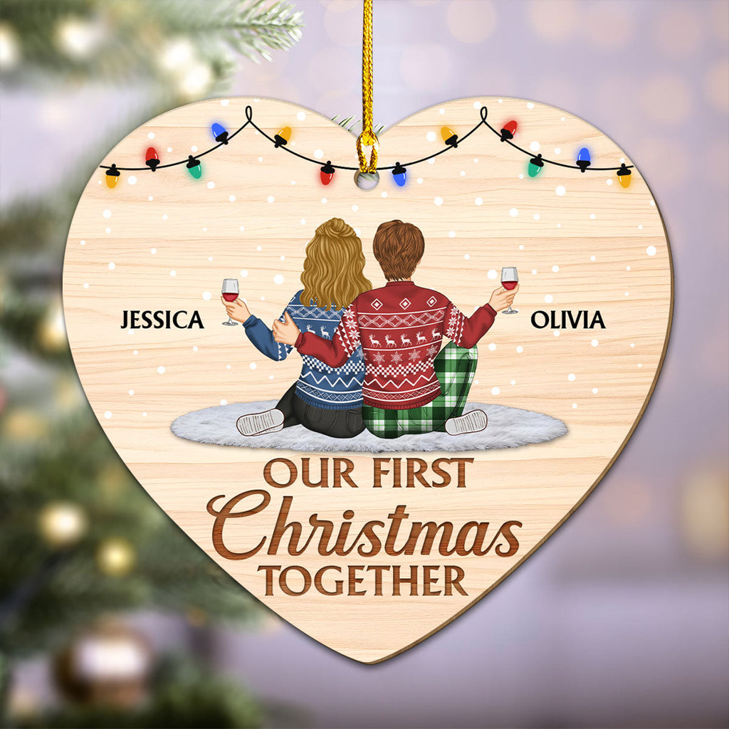 First Christmas Together - Personalized Custom Wood Ornament