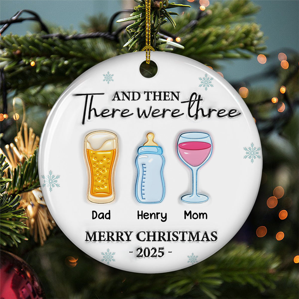 And Then There Were Four - Personalized Custom 3D Inflated Effect Ceramic Ornament