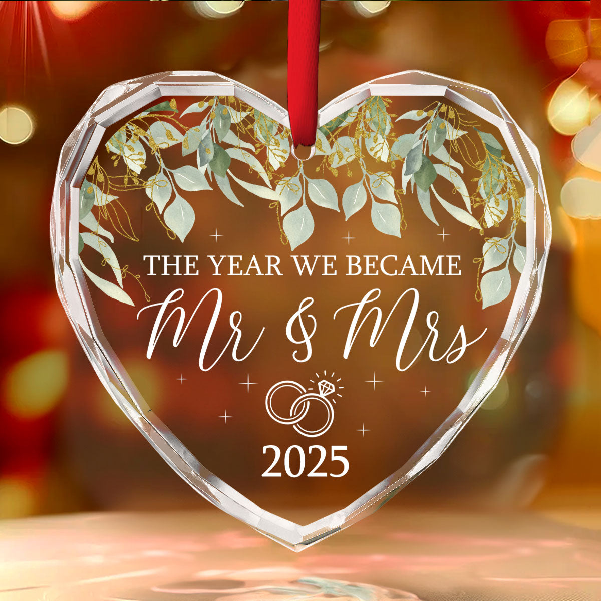 We Became Mr And Mrs - Personalized Custom Glass Ornament