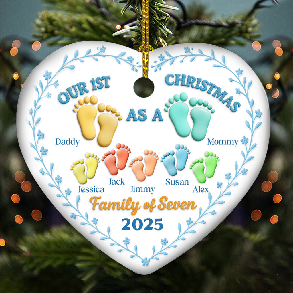 Family Of - Personalized Custom 3D Effect Ceramic Ornament