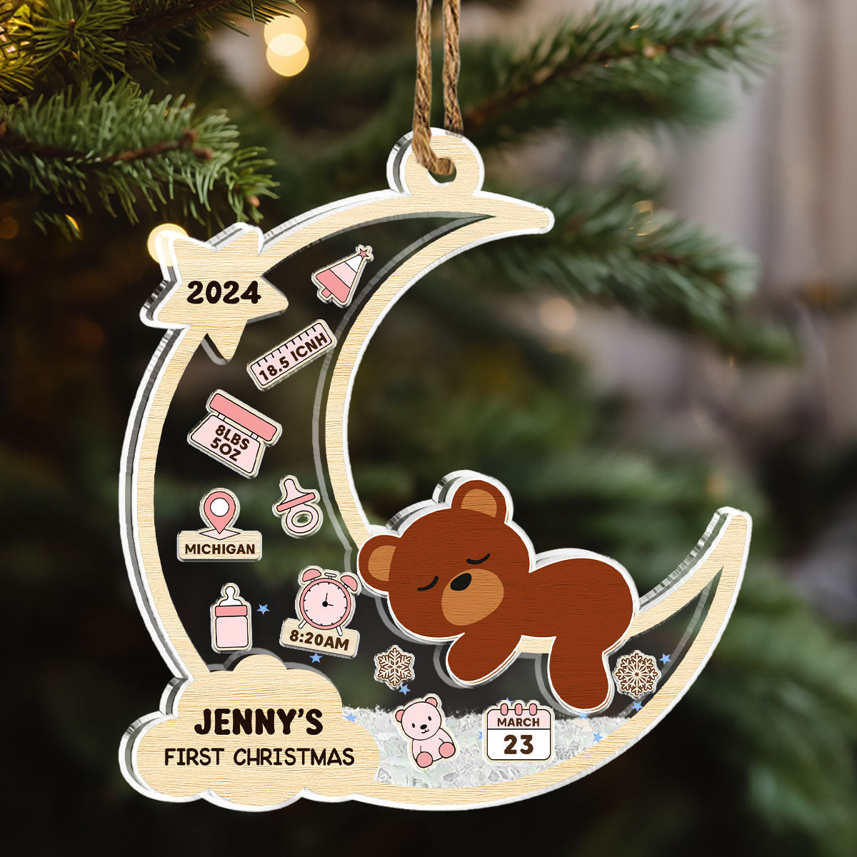 Lovely Baby Christmas - Personalized Custom Acrylic Shaker Ornament