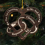 Our 1st Christmas Married - Personalized Custom Wood Ornament