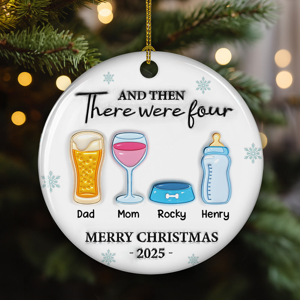And Then There Were Four - Personalized Custom 3D Inflated Effect Ceramic Ornament