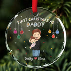 First Christmas As Daddy - Personalized Custom Glass Ornament