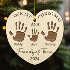 Happy 1st Christmas As A Family - Personalized Custom Wood Ornament