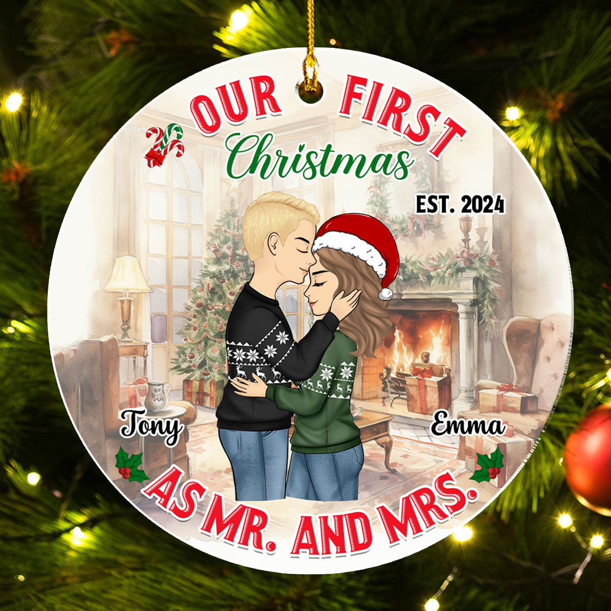Mr And Mrs - Personalized Custom Acrylic Ornament