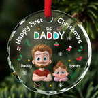 First Christmas With Baby - Personalized Custom Glass Ornament