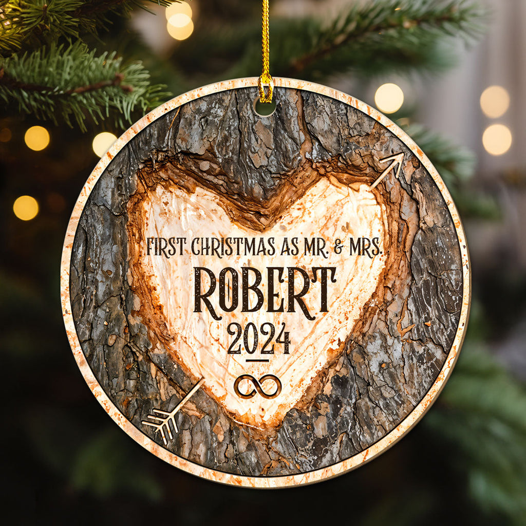 First Christmas Of Us - Personalized Custom Wood Ornament