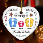 Ornement En Céramique Personnalisé À Effet 3D - Notre Premier Noël