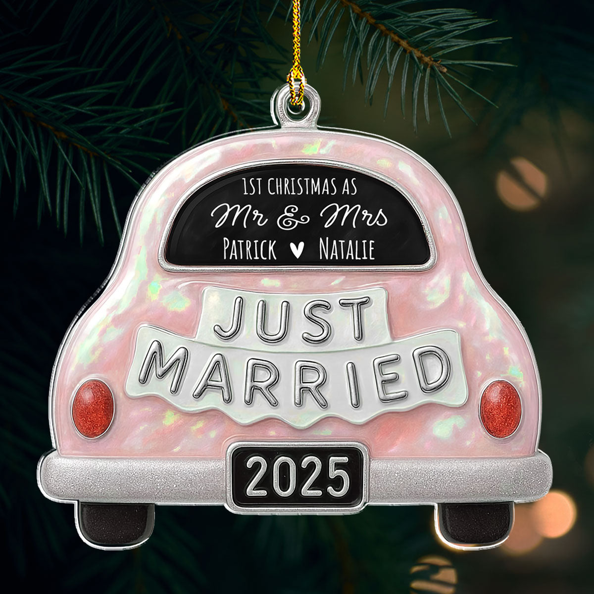 Save The Date - Personalized Custom 3D Effect Acrylic Ornament