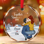 Our First Christmas Together - Personalized Custom Glass Ornament