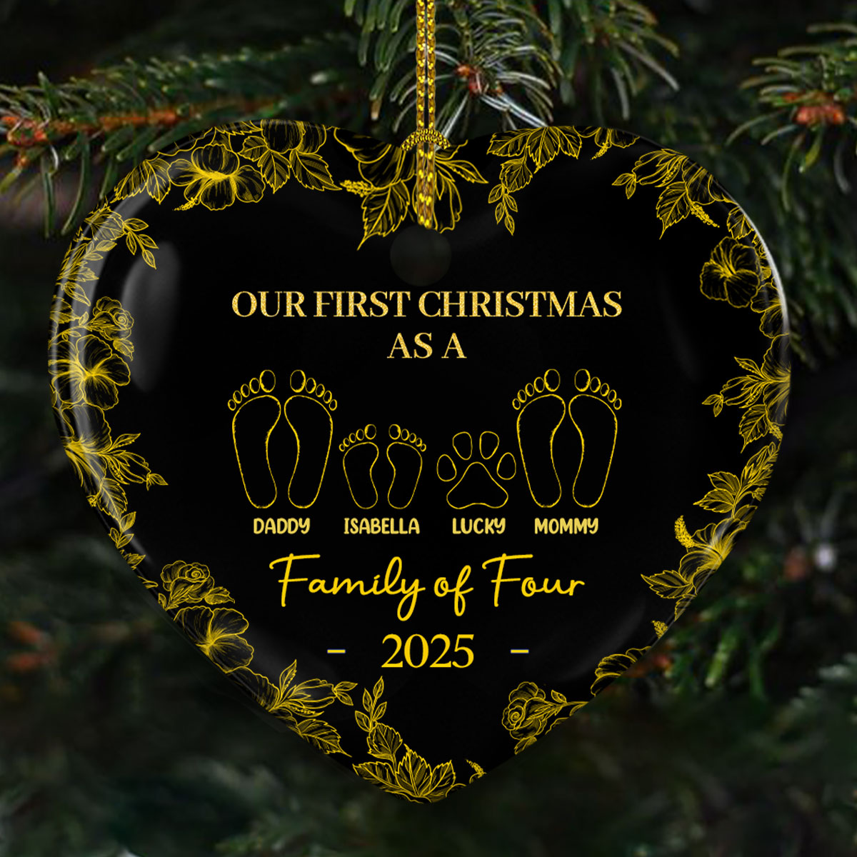 First Christmas Together - Personalized Custom Ceramic Ornament