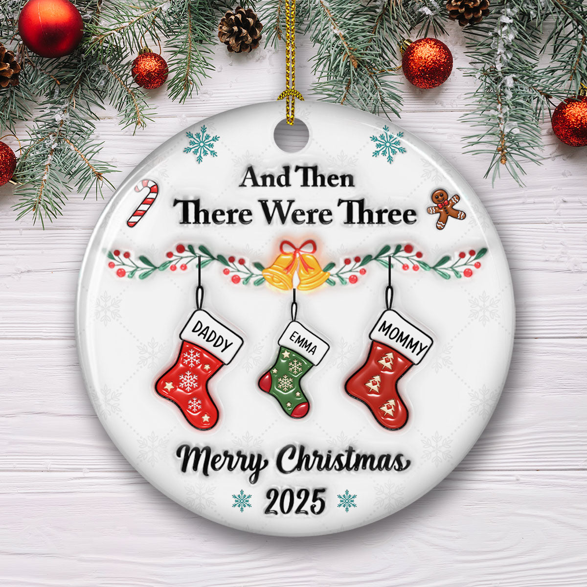 There Were Four - Personalized Custom 3D Inflated Effect Ceramic Ornament