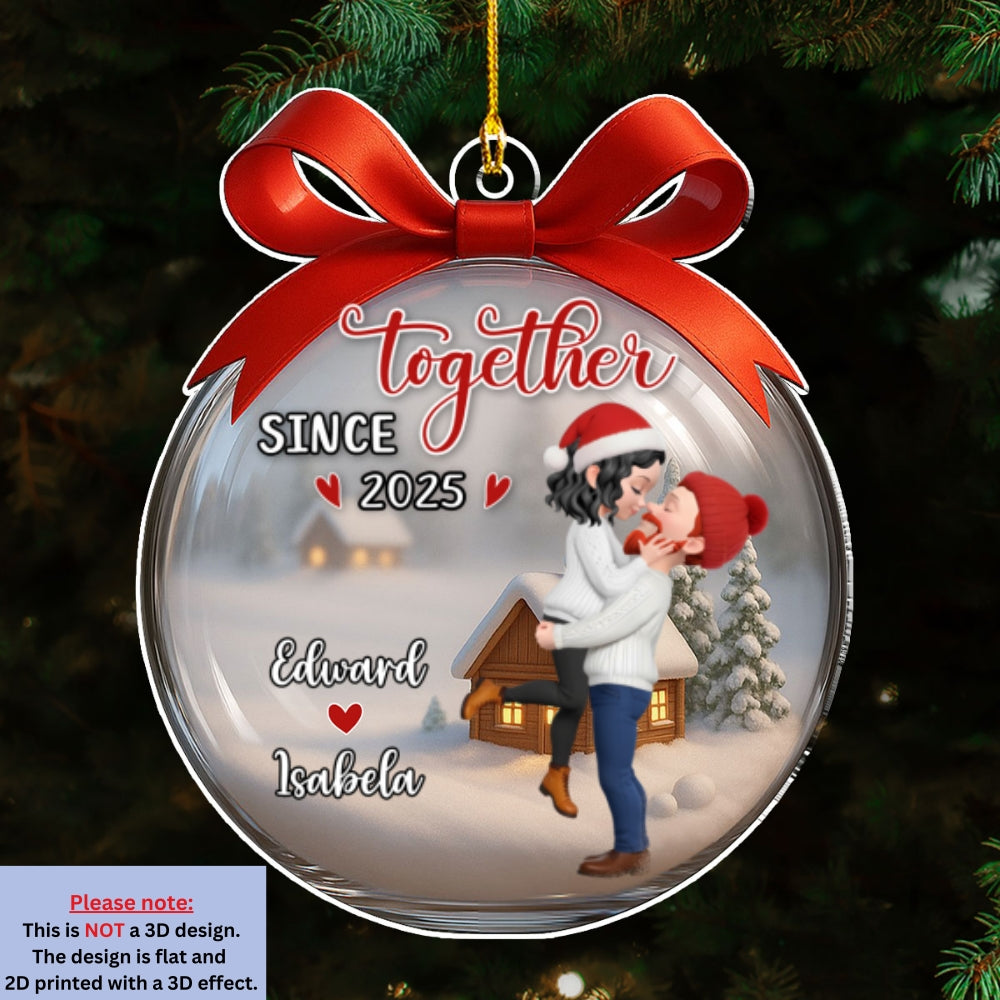 Our First Christmas Together In Ball Love - Personalized Custom Acrylic Ornament