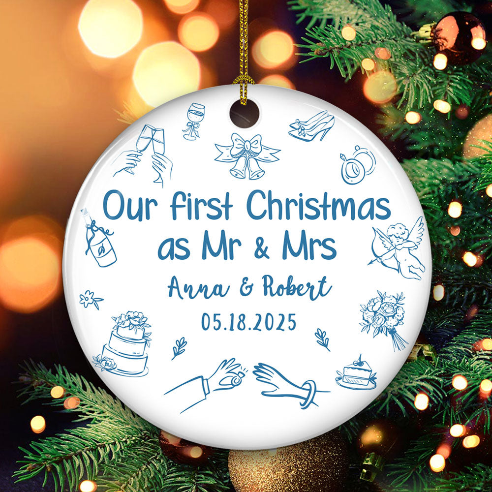 Something Blue - Personalized Custom Ceramic Ornament