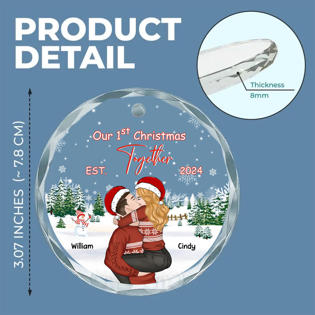 First Christmas With You - Personalized Custom Glass Ornament