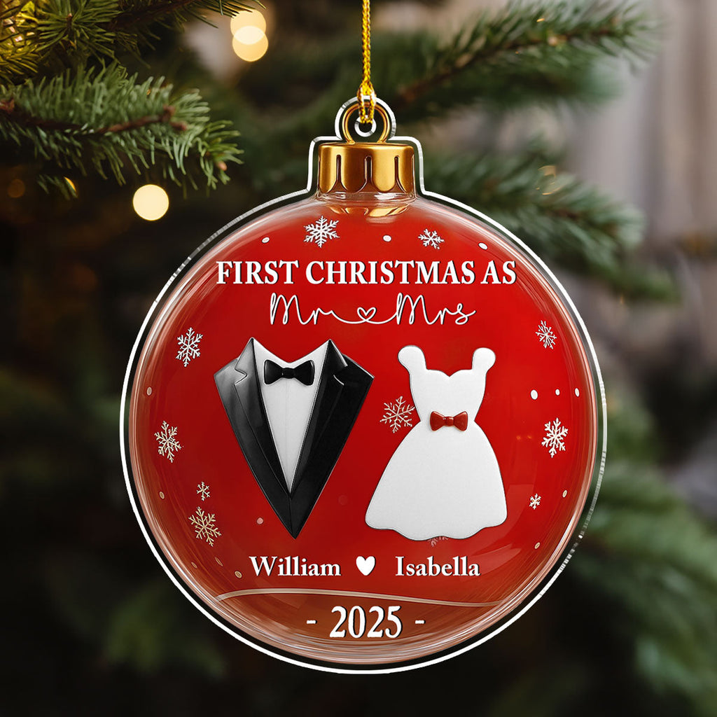 Mr And Mrs - Personalized Custom Acrylic Ornament