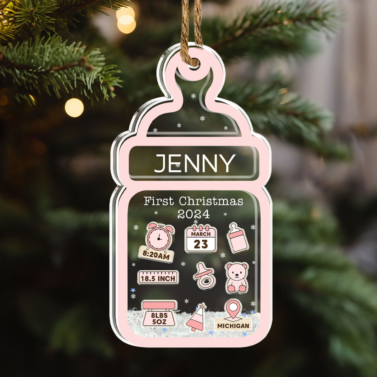 My 1st Christmas - Personalized Custom Acrylic Shaker Ornament