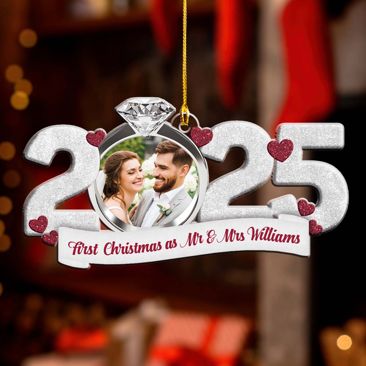 First Christmas As Mr And Mrs 2 - Personalized Custom Acrylic Ornament
