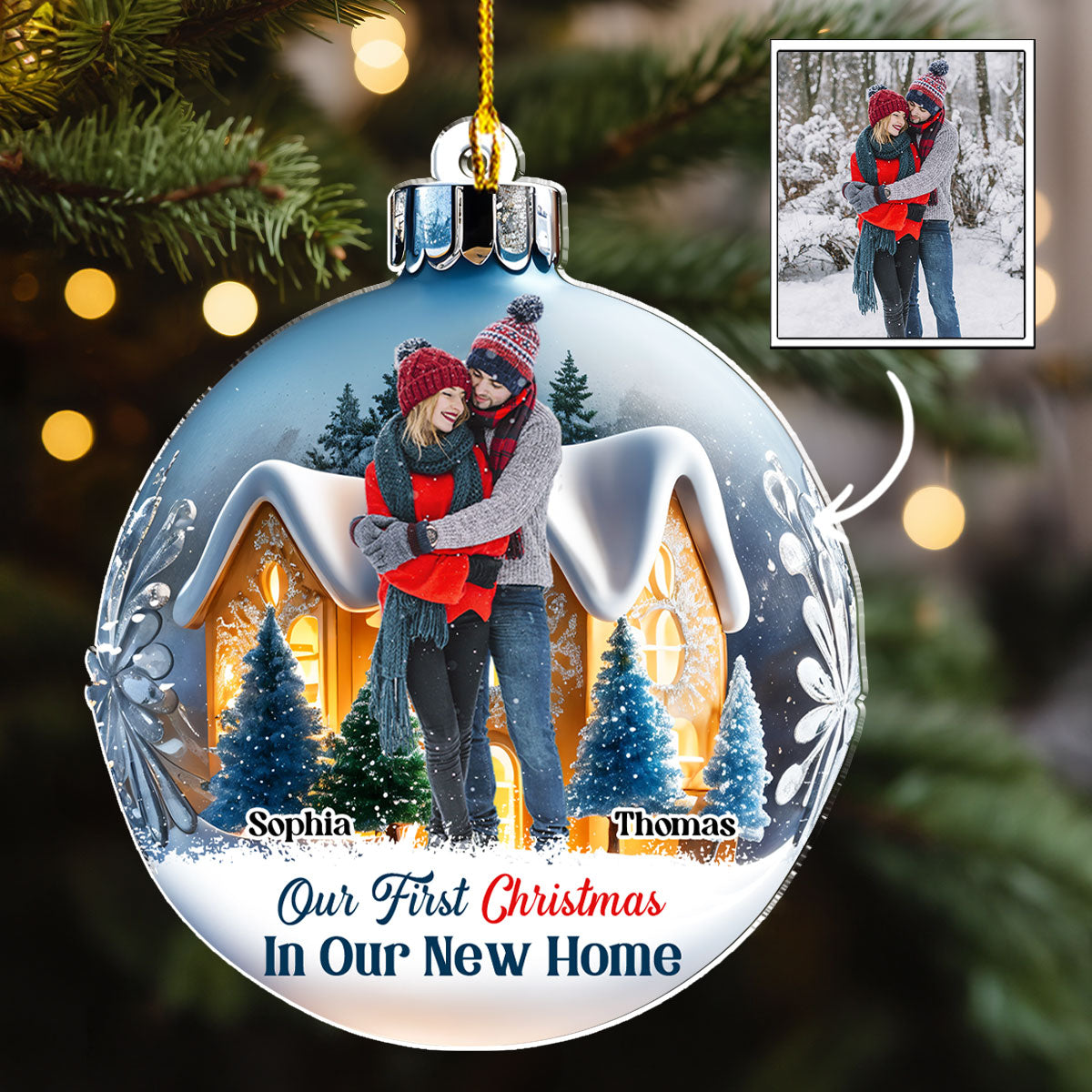 Our First Christmas In Our New Home - Personalized Custom Acrylic Ornament