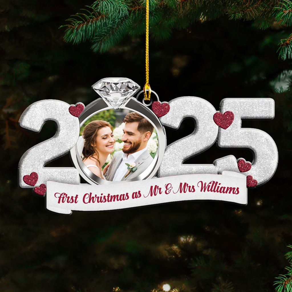 First Christmas As Mr And Mrs 2 - Personalized Custom Acrylic Ornament