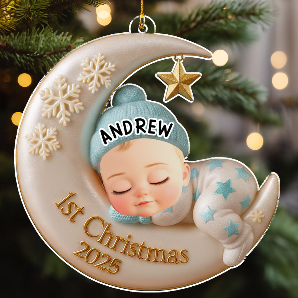 Sleep Baby Custom Face - Personalized Custom Acrylic Ornament