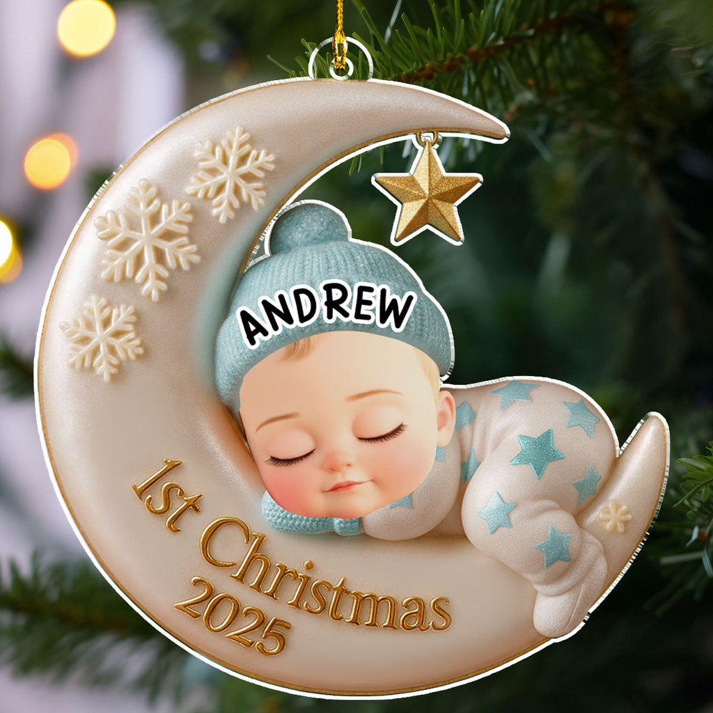 Sleep Baby Custom Face - Personalized Custom Acrylic Ornament