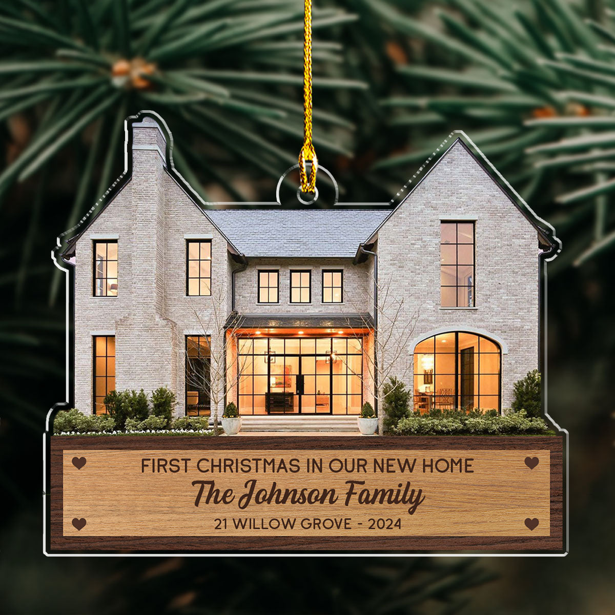 First Christmas In Our New Home Custom Photo - Personalized Custom Acrylic Ornament