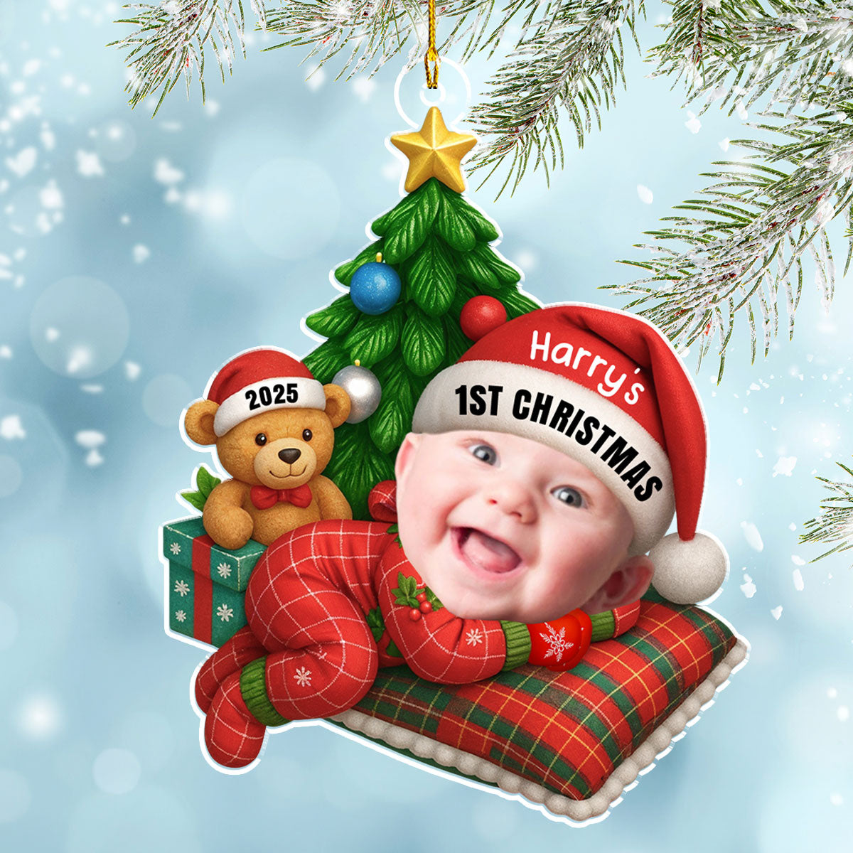 Cute Baby Sleeping - Personalized Custom Acrylic Ornament