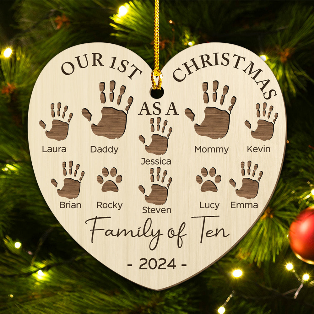 Happy 1st Christmas As A Family - Personalized Custom Wood Ornament
