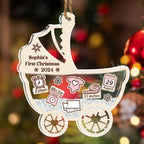 Cute Baby 1st Christmas - Personalized Custom Acrylic Shaker Ornament