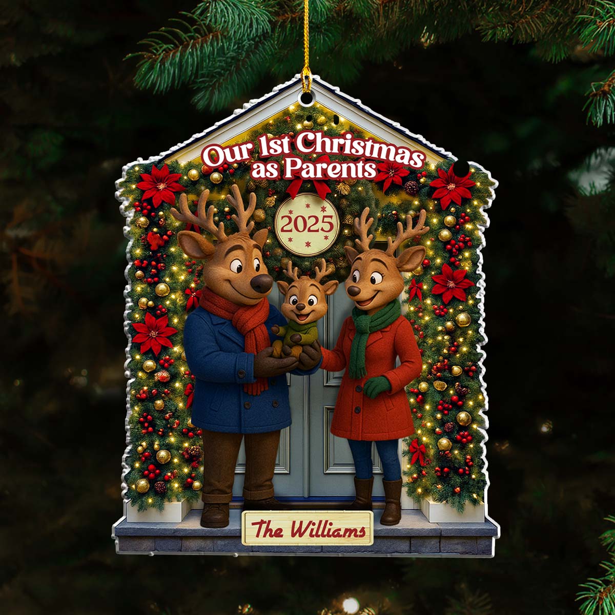 1st Christmas As Parent - Personalized Custom Acrylic Ornament